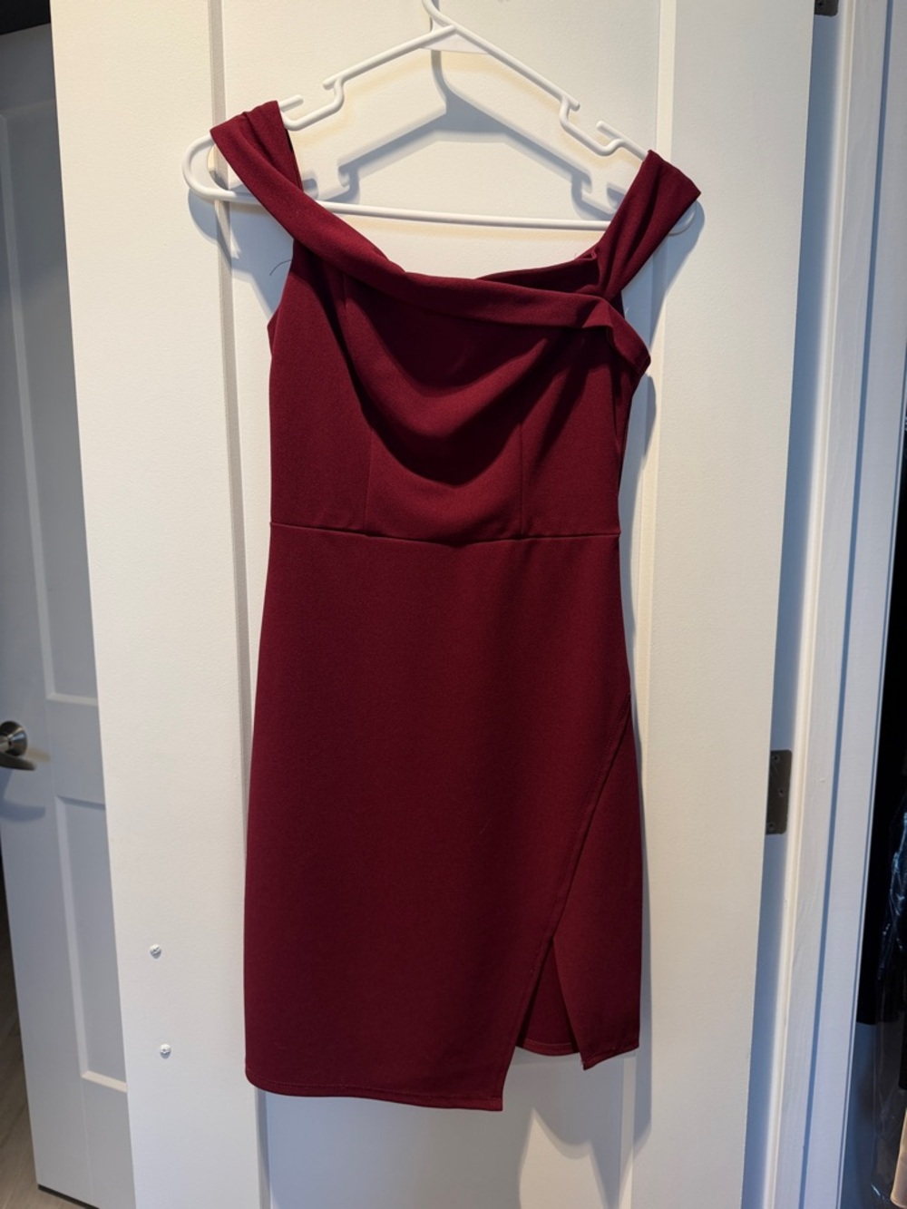 Macy's Off-the-Shoulder Cocktail Dress in Wine
